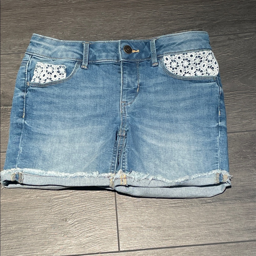SO Kids Denim Shorts with Lace Pockets